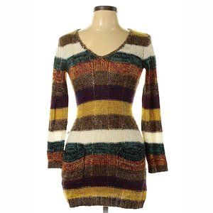 Ultra Flirt Multicolored Striped Casual Knit Sweater Dress Size M